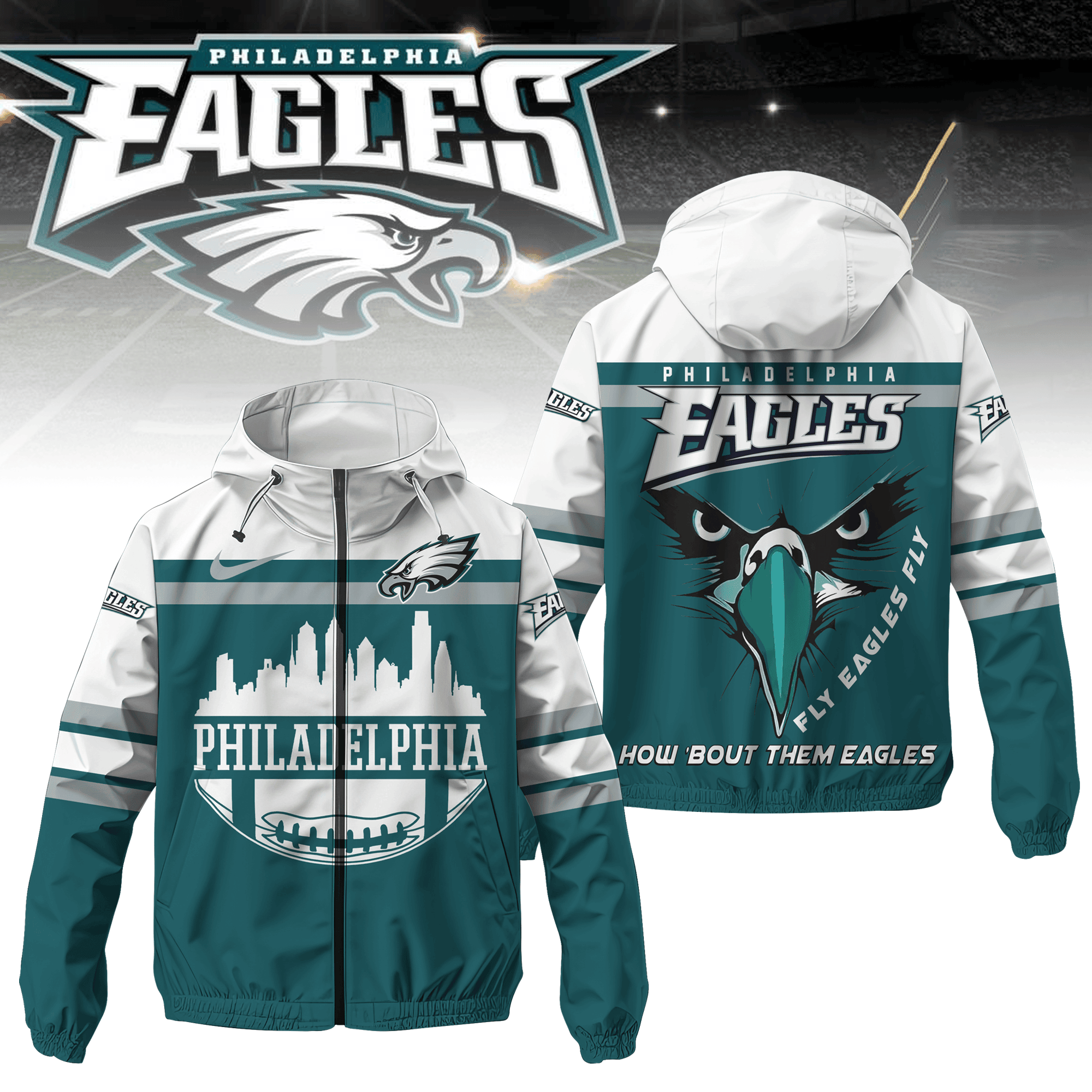 Philadelphia Eagles NFL Style Windbreaker Jacket