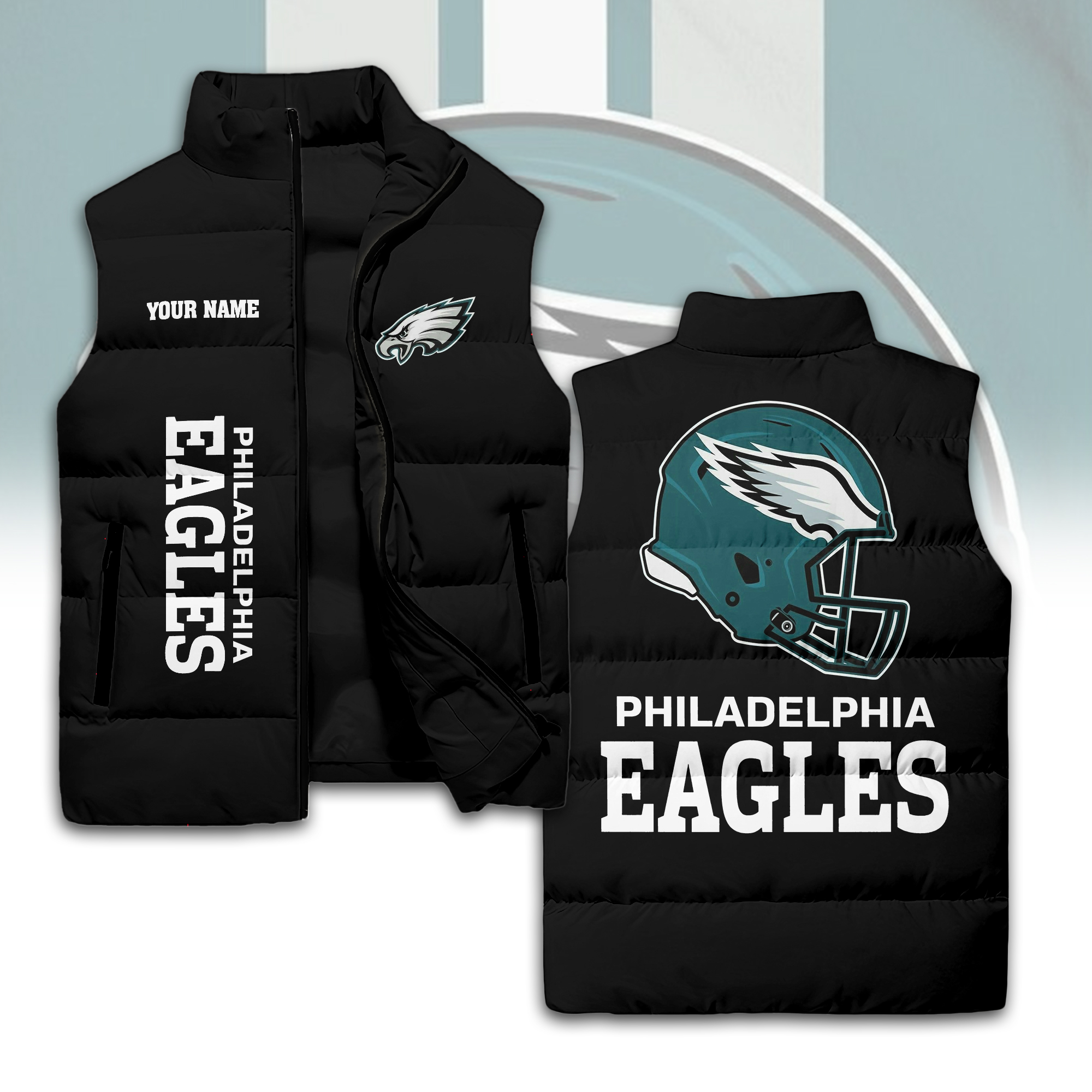 Philadelphia Eagles Style Sleeveless Puffer Jacket