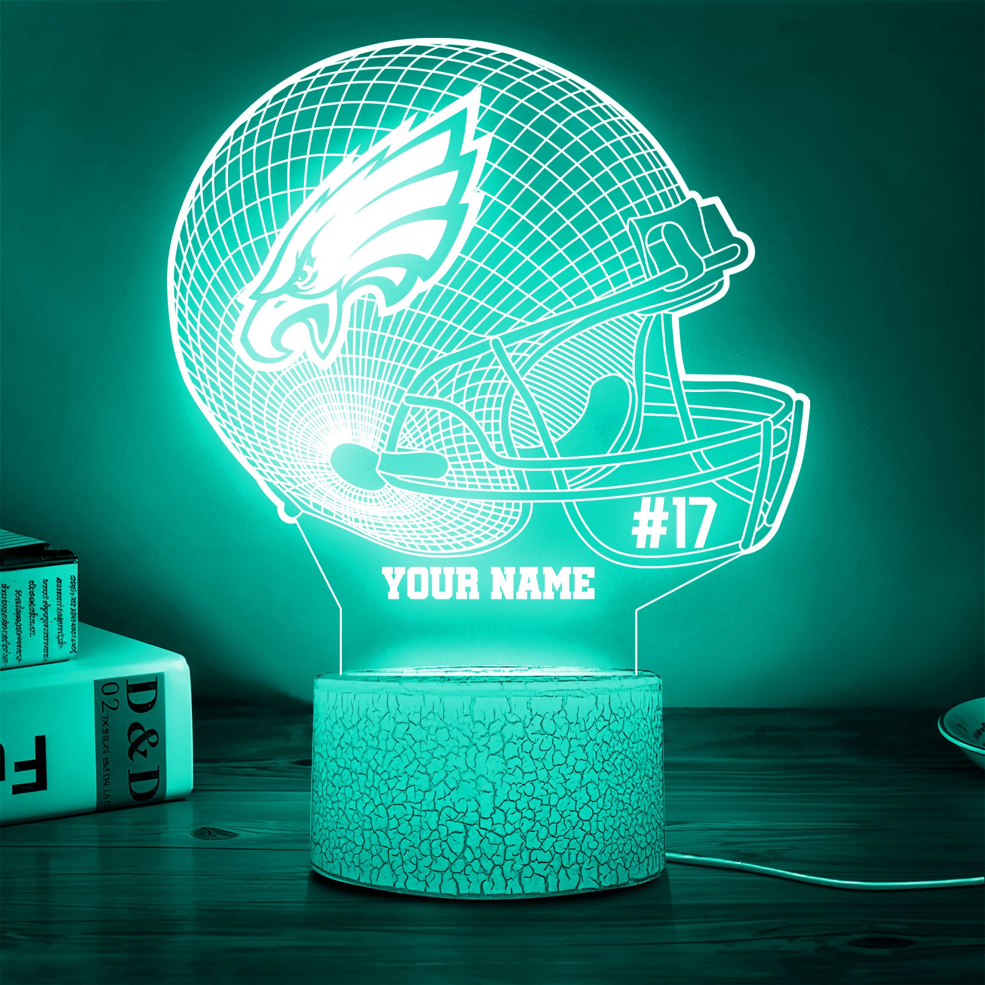Philadelphia Eagles Team 3D Led Lamp Custom Name And Year, Sport Lamp, Home Decor 