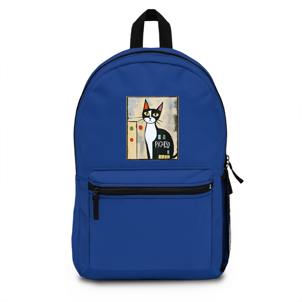 Picatso Funny Cat Vintage Abstract Backpack - Image 3