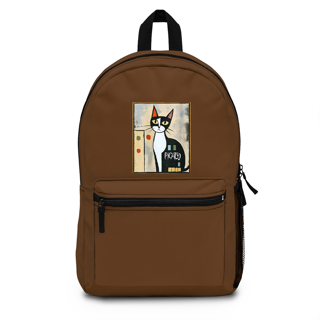 Picatso Funny Cat Vintage Abstract Backpack - Image 4