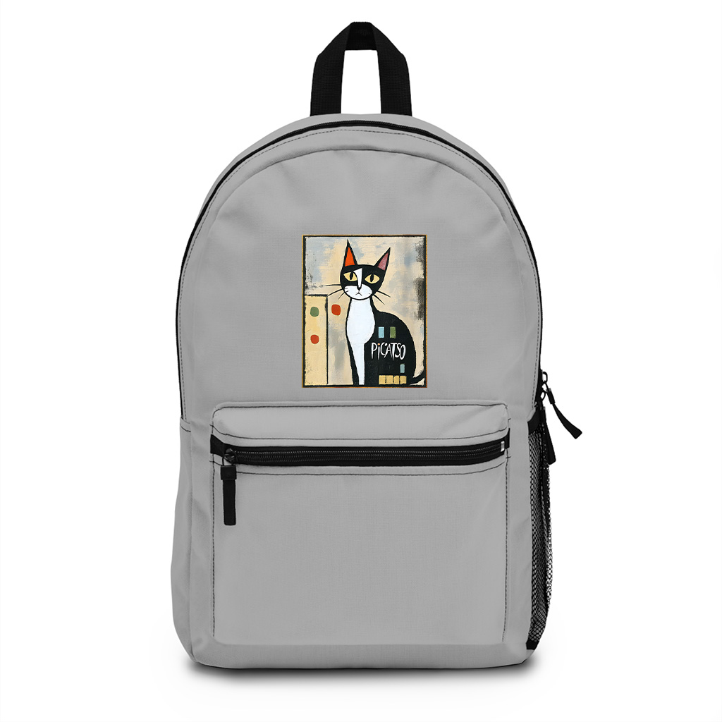 Picatso Funny Cat Vintage Abstract Backpack - Image 5
