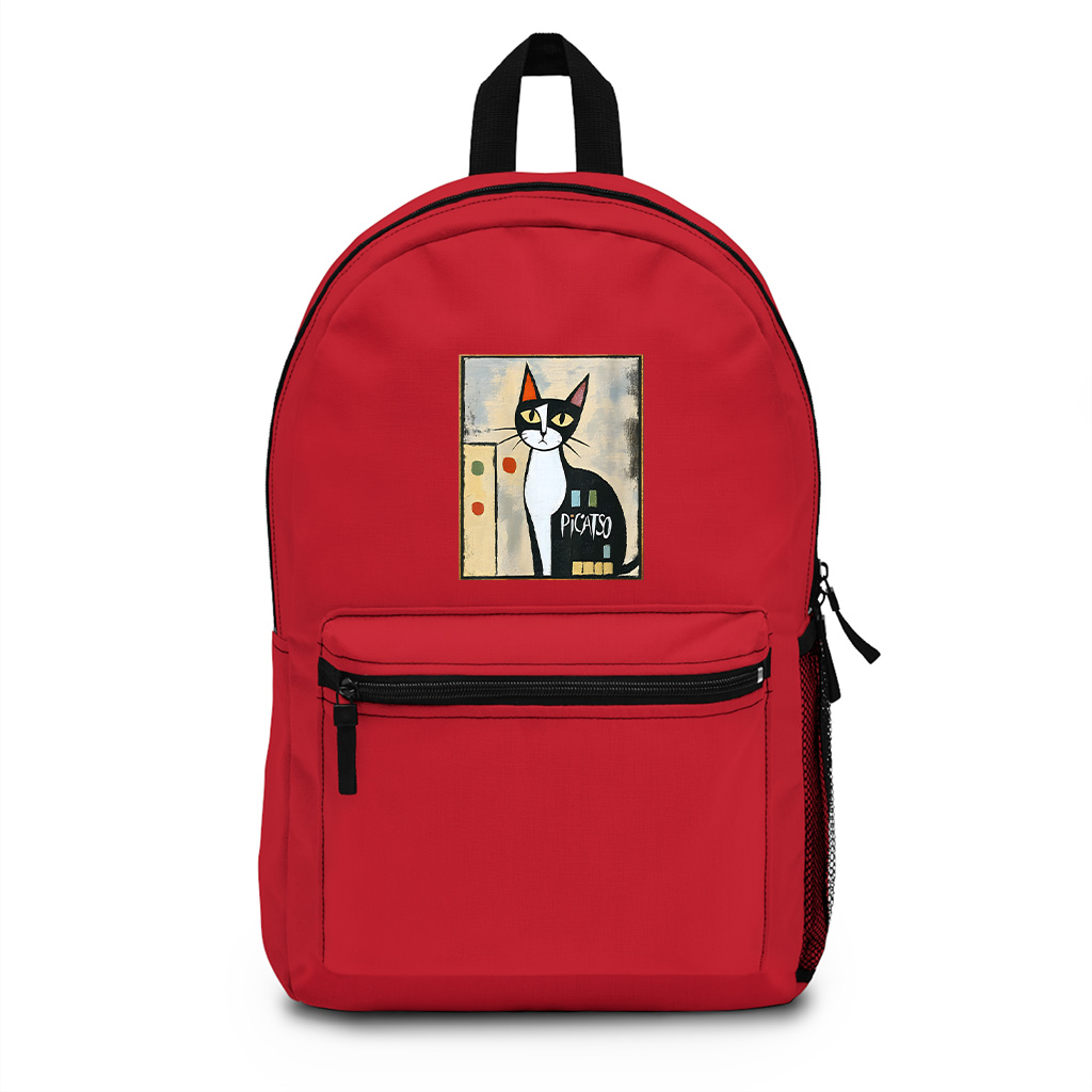 Picatso Funny Cat Vintage Abstract Backpack - Image 7