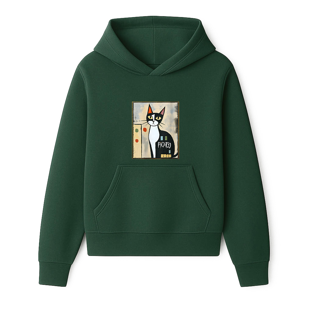 Picatso Funny Cat Vintage Abstract Hoodie - Image 3