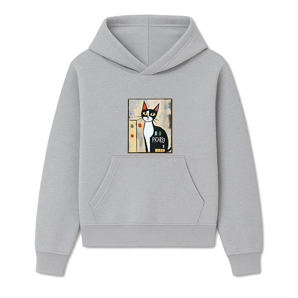 Picatso Funny Cat Vintage Abstract Hoodie - Image 4
