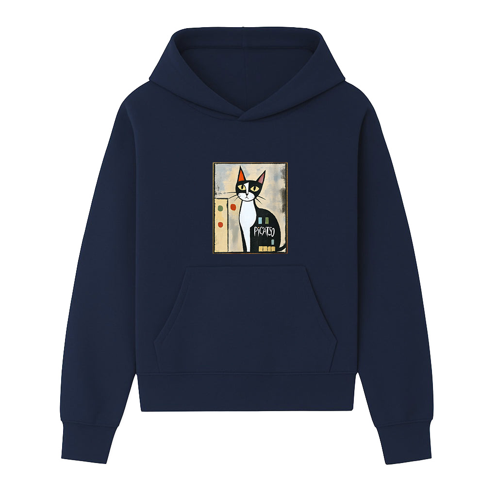 Picatso Funny Cat Vintage Abstract Hoodie - Image 5