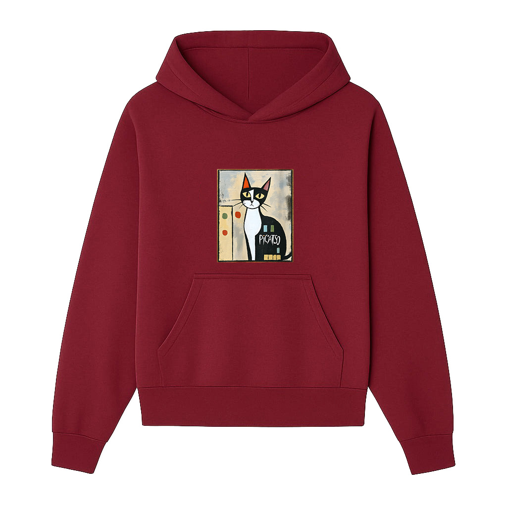 Picatso Funny Cat Vintage Abstract Hoodie - Image 6