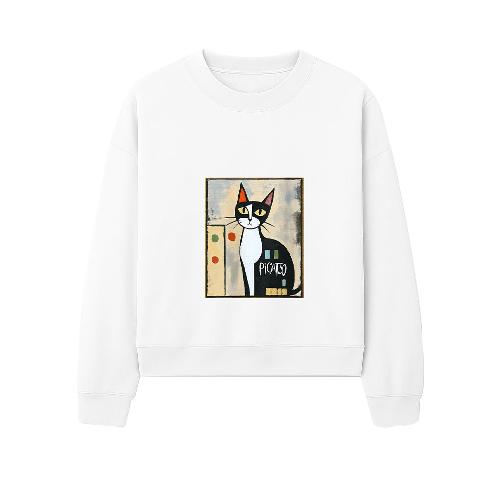 Picatso Funny Cat Vintage Abstract Sweatshirts