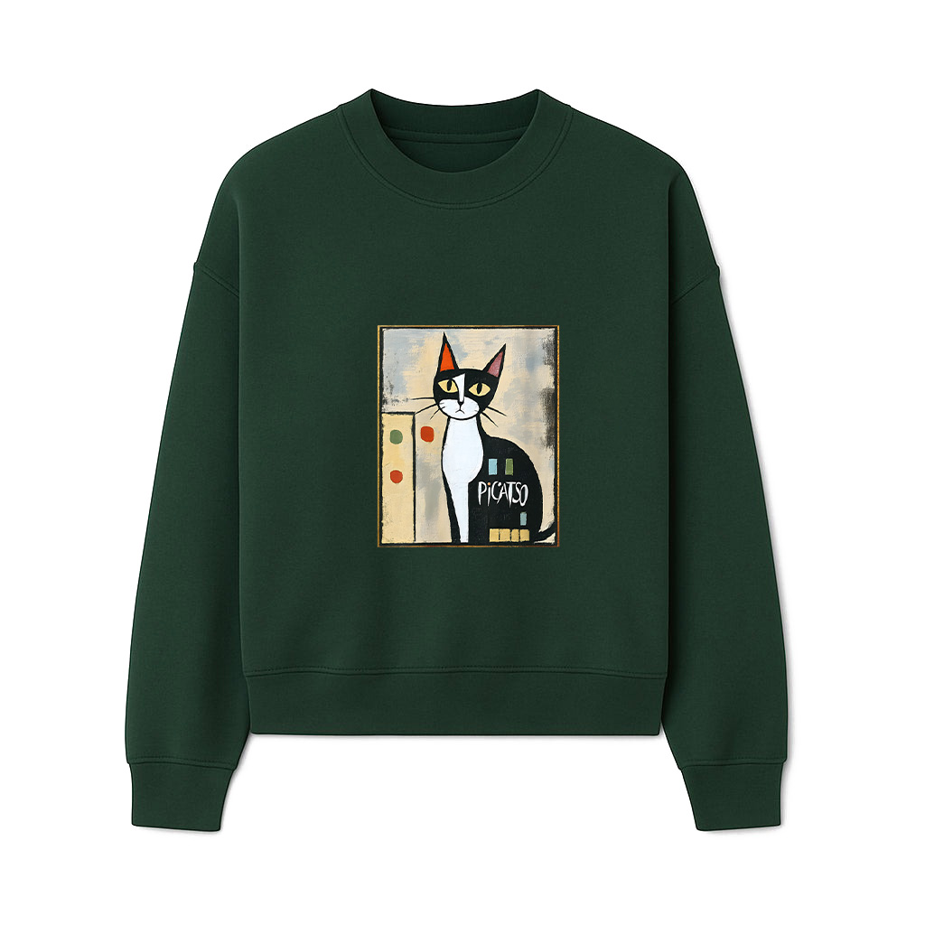 Picatso Funny Cat Vintage Abstract Sweatshirts - Image 3