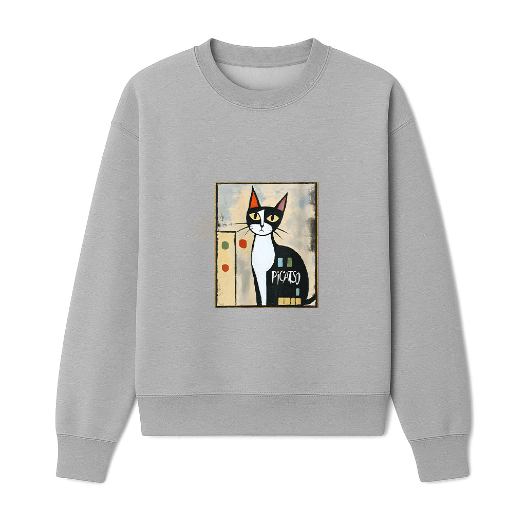 Picatso Funny Cat Vintage Abstract Sweatshirts - Image 4