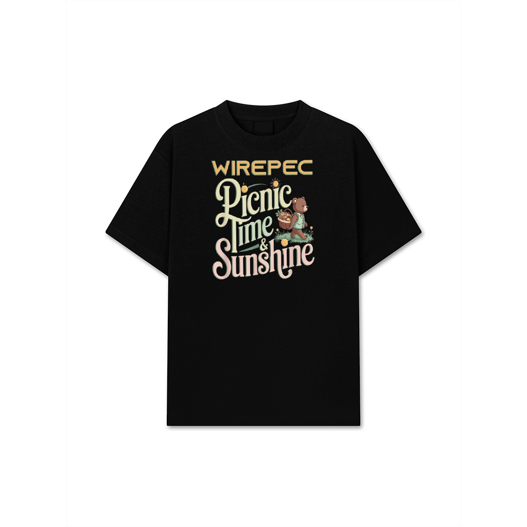 Picnic Time Sunshine Bear Basket Nature Day T-Shirt