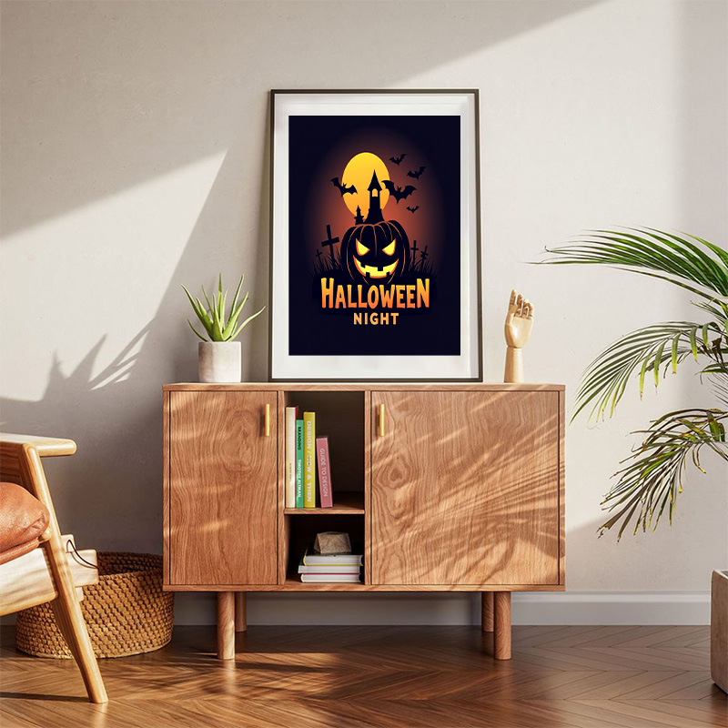 Pictogram Halloween Night Poster