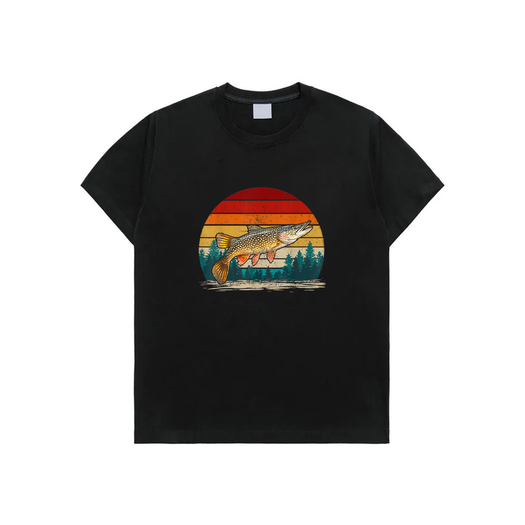 Pike Fish Vintage Distressed Retro Style Pike Fish T-Shirt