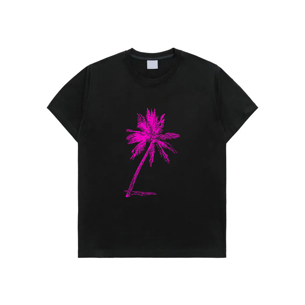 Pink Palm Beachwear Beach Outfit Surfing Retro Palm Tree T-Shirt 1