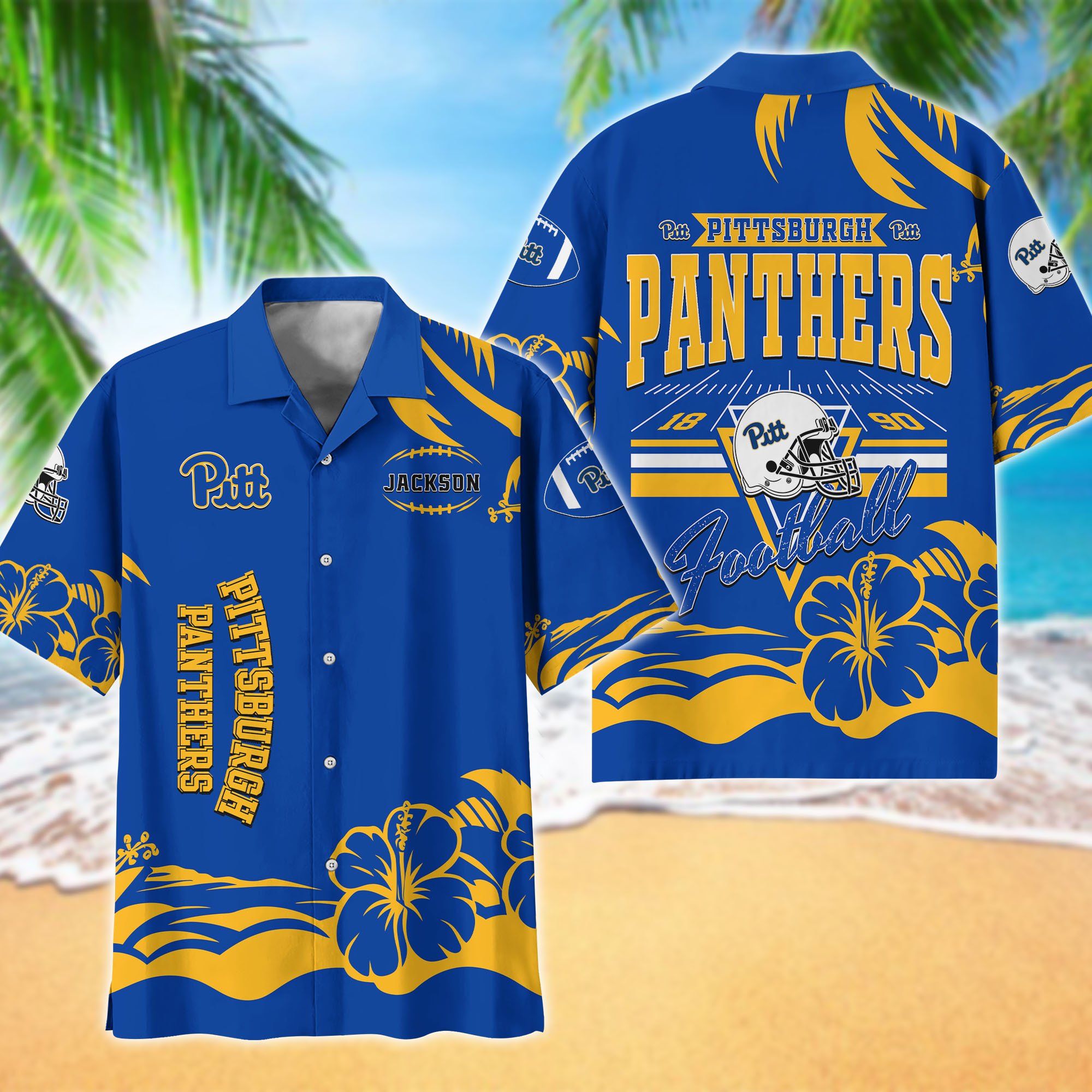 Pittsburgh Panthers Hawaiian Shirt Personalized Your Name, Sports Gifts For Fans, Sport Team Hawaii Shirt, Sports Lover Gifts