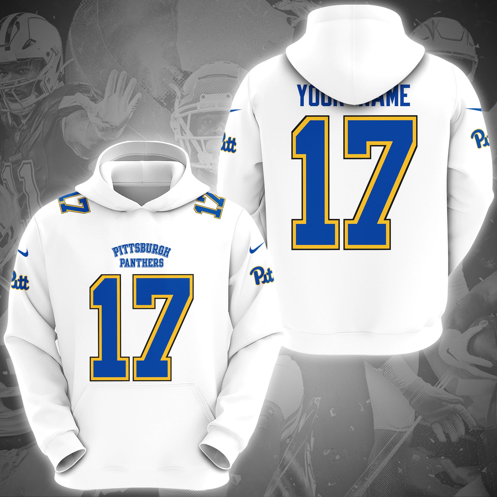 Pittsburgh Panthers Hoodie Custom Name And Number, Sport Gifts, Fan Gifts