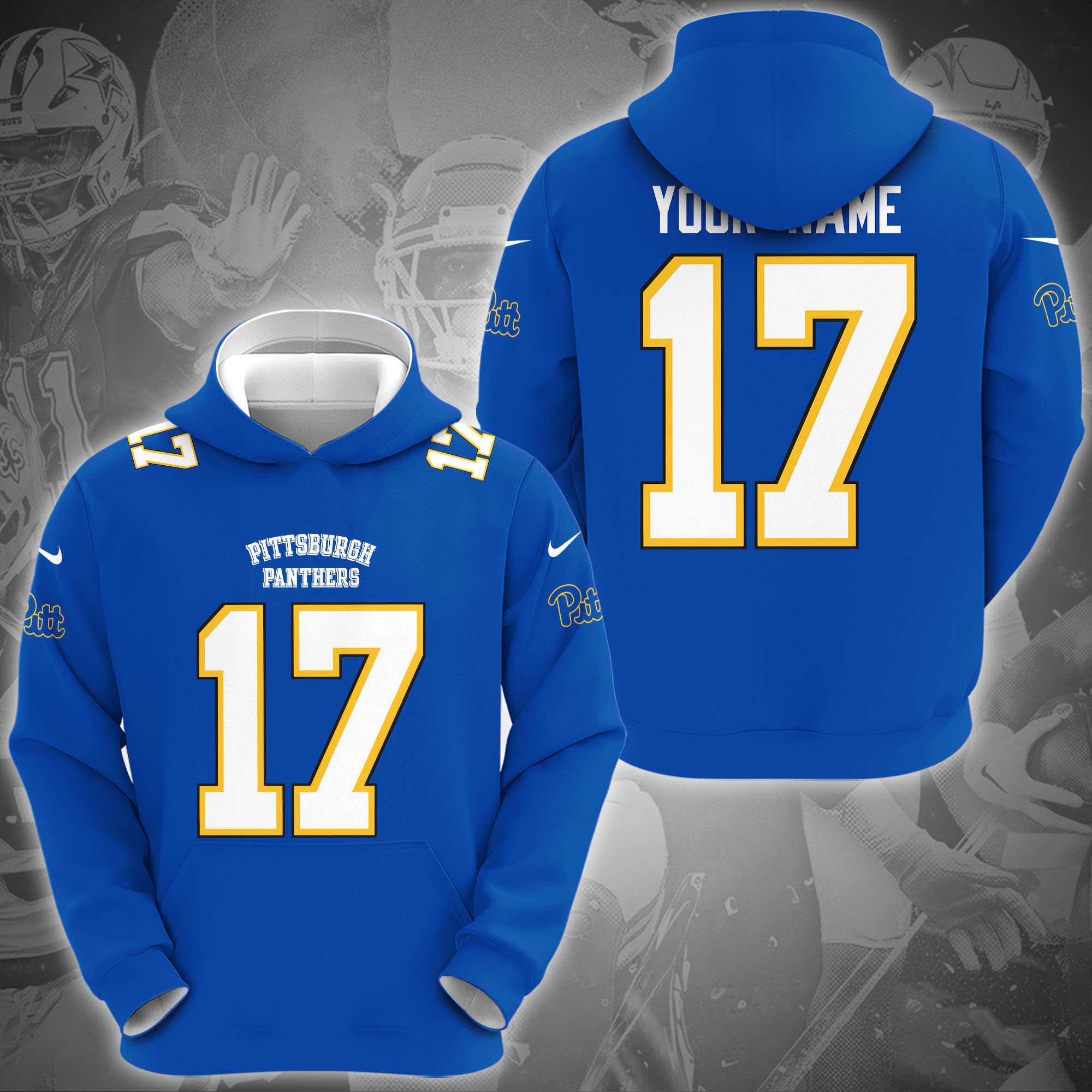 Pittsburgh Panthers Hoodie Custom Name And Number, Sport Gifts For Fan
