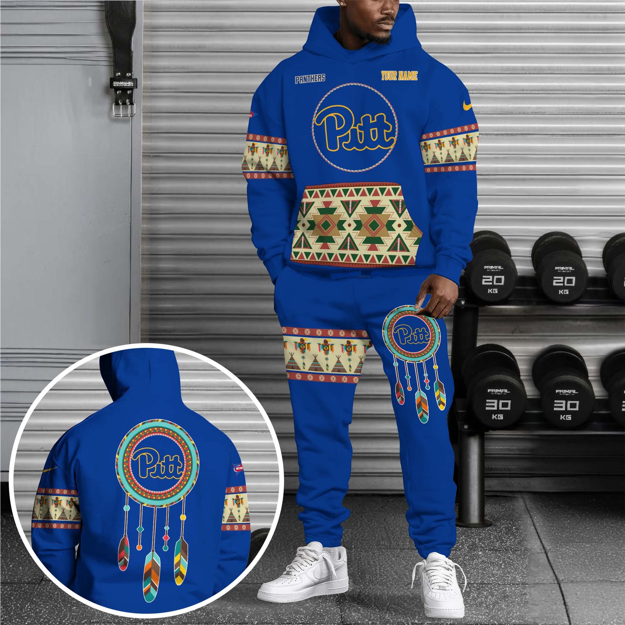 Pittsburgh Panthers Hoodie Sweatpants Set Custom Your Name, Sport Hoodie Sweatpants Set, Sport Gifts For Fan