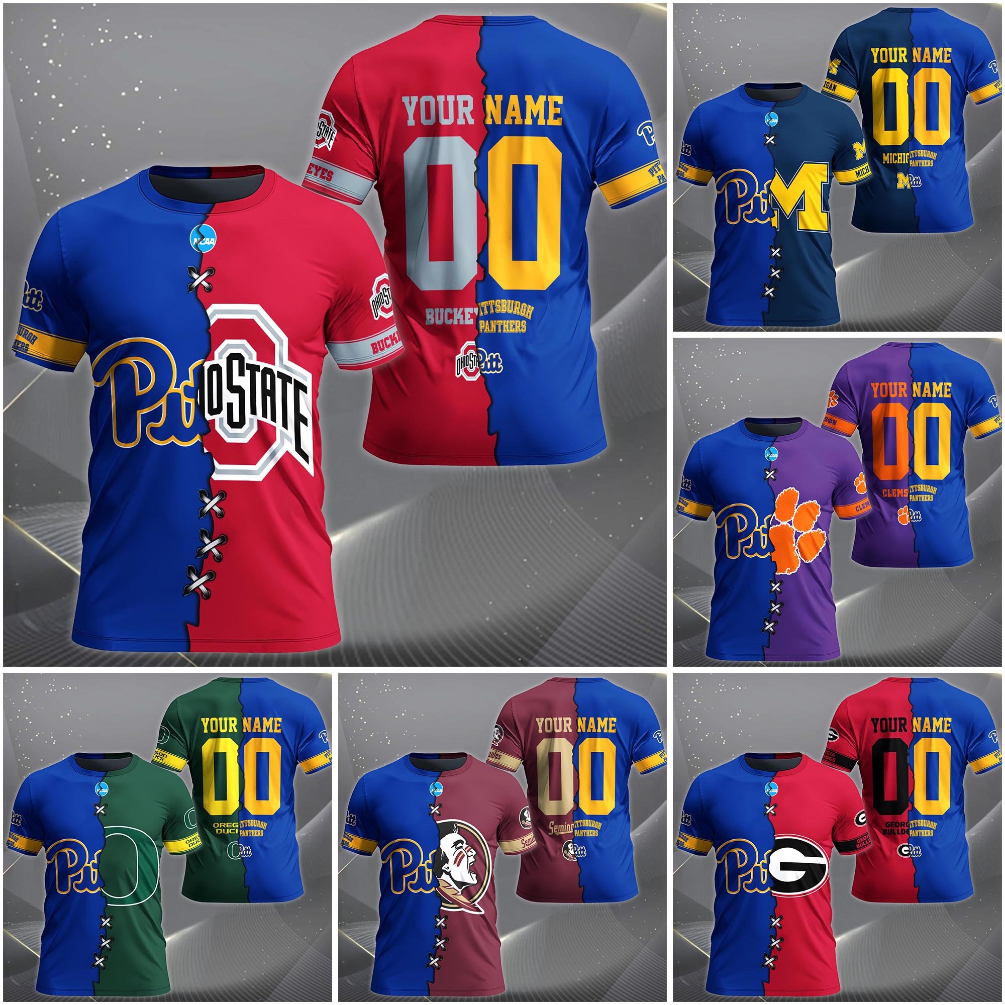 Pittsburgh Panthers House Divided T-Shirt Custom Name 2025 Version, Year And Team, Sport Shirts For Fan