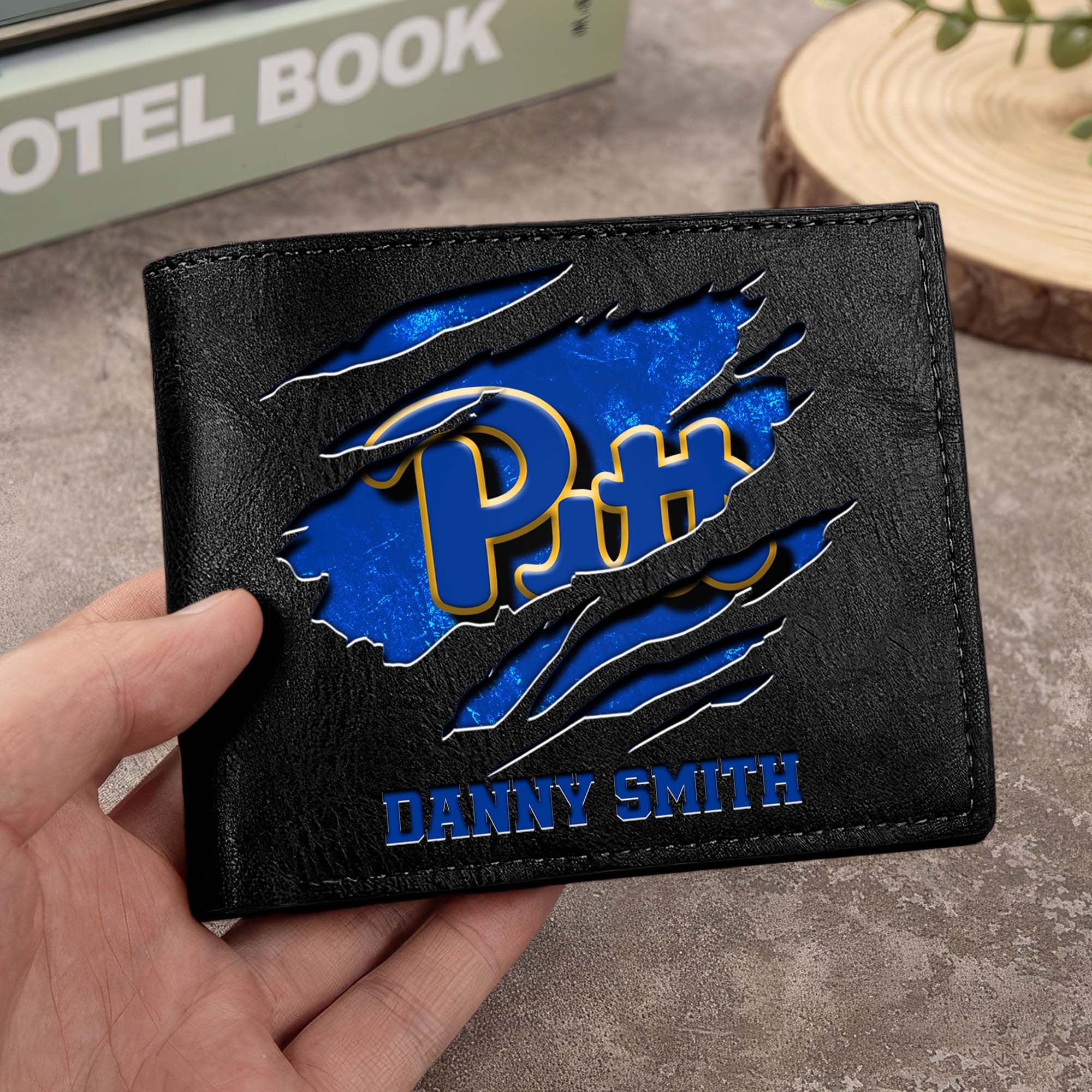 Pittsburgh Panthers Men Wallet Custom Your Name, Football Team Men Wallet For Fans, Gifts For Football Lovers