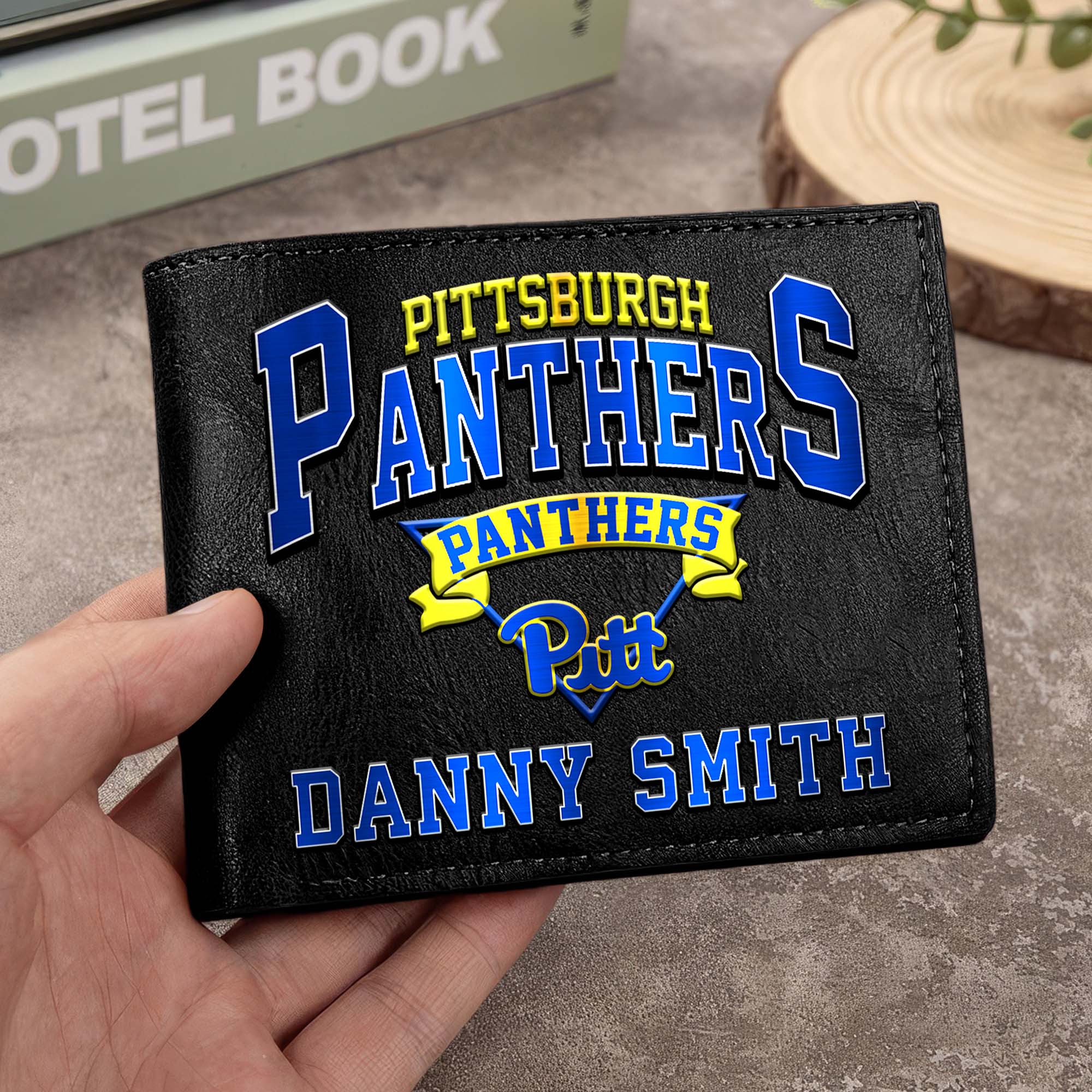 Pittsburgh Panthers Men Wallet Custom Your Name, Football Team Men Wallet For Fans, Gifts For Football Lovers