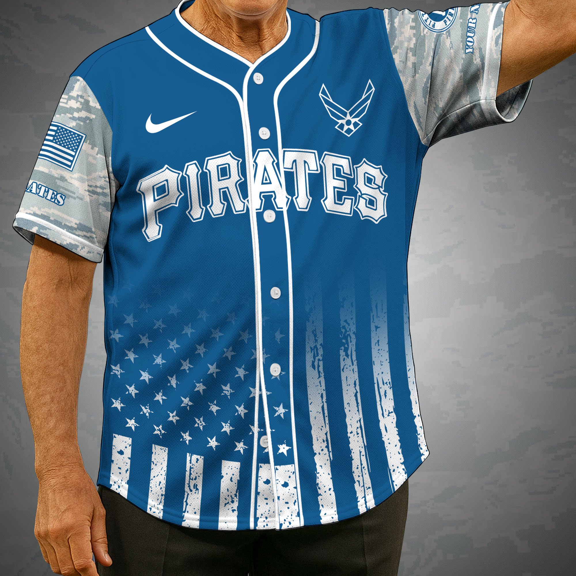 Pittsburgh Pirates Camouflage Baseball Shirt Custom Name, Sport Team Shirt, Sport Gifts