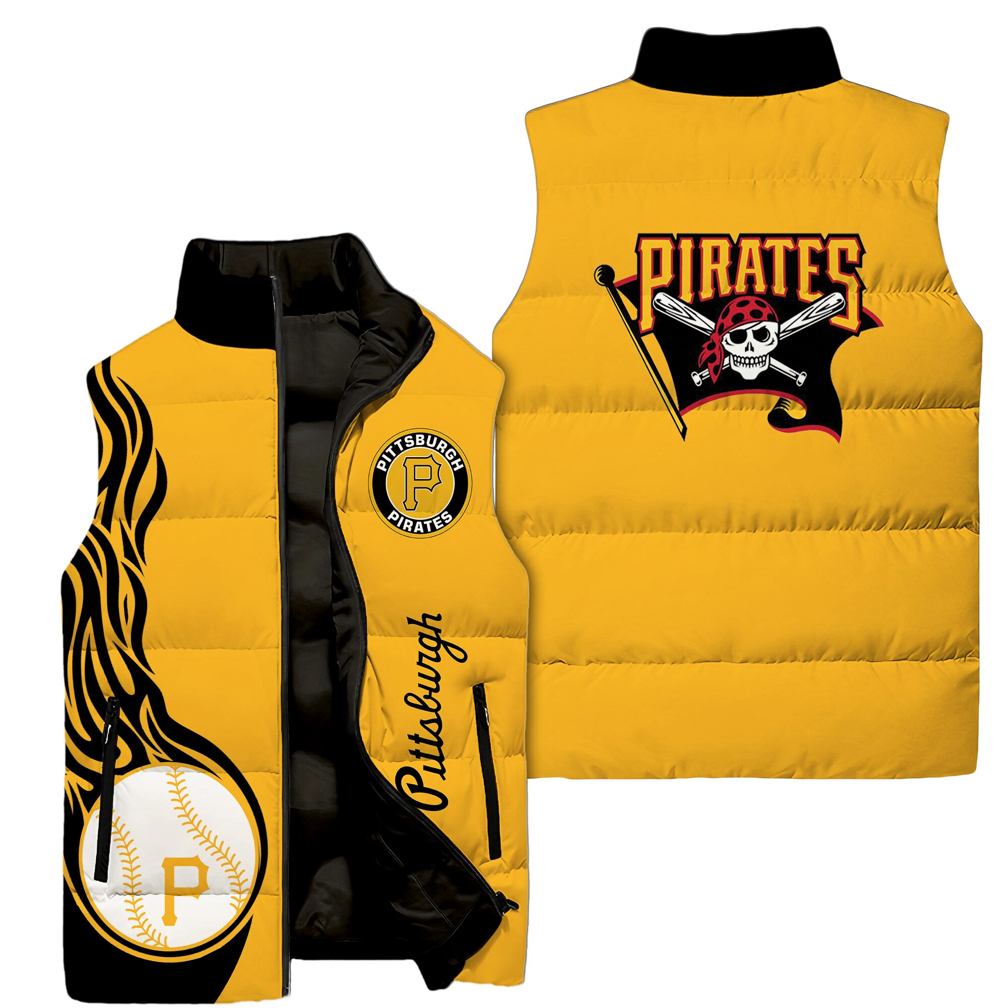 Pittsburgh Pirates MLB Style Sleeveless Puffer Jacket For Fans