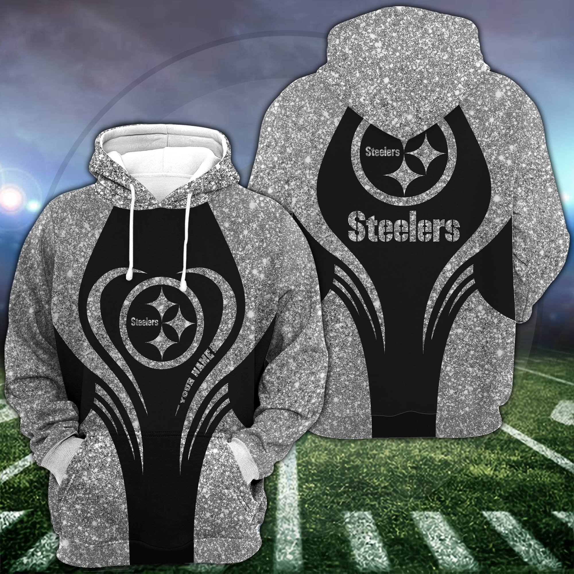Pittsburgh Steelers Hoodie #038 Leggings Set For Women Custom Your Name, Leggings Sport, Football Fan Gift 