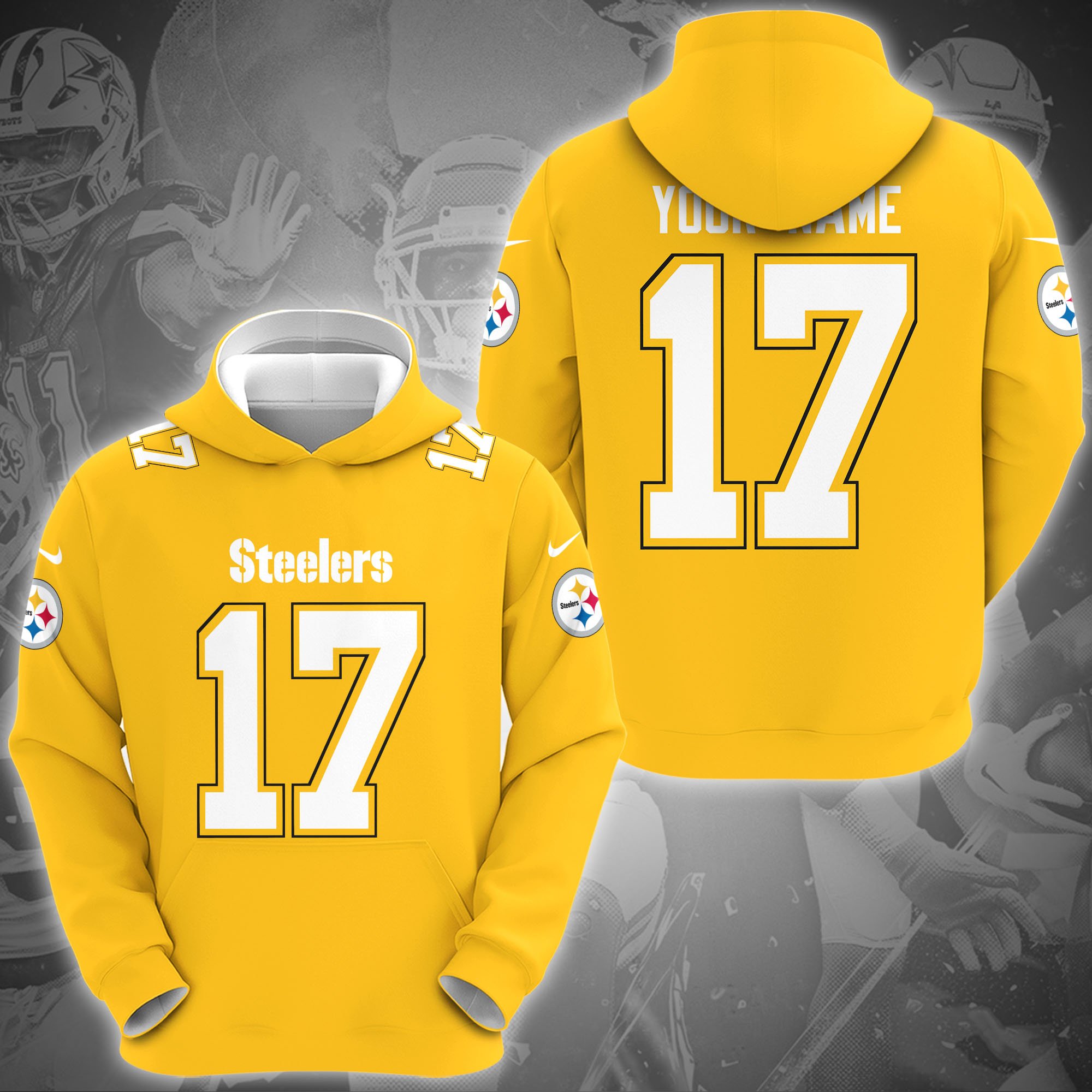 Pittsburgh Steelers Hoodie Custom Name And Number, Sport Gifts For Fans