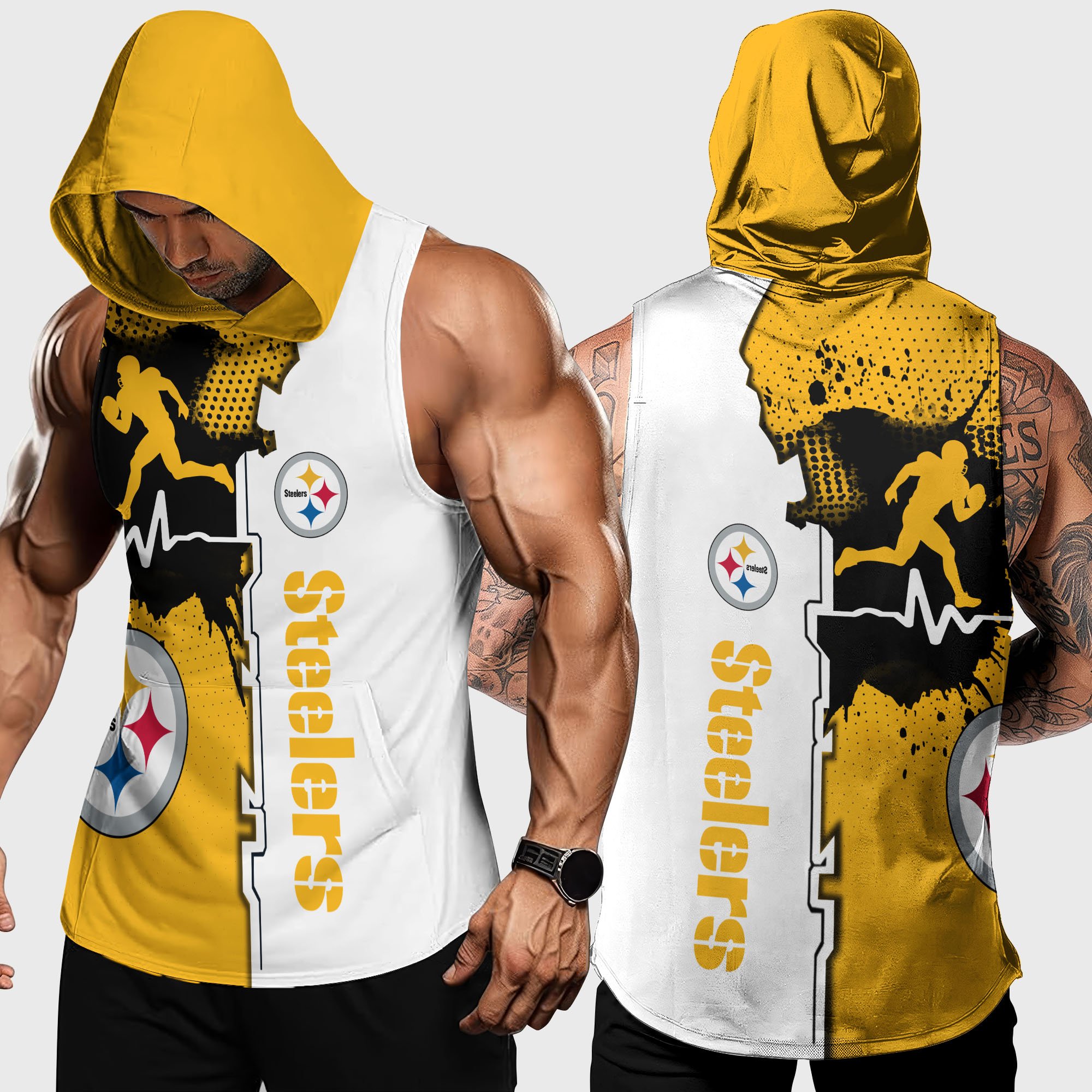 Pittsburgh Steelers Hoodie Tanktop Custom Your Name, Football Team Hoodie Tanktop, Gift For Football Lovers
