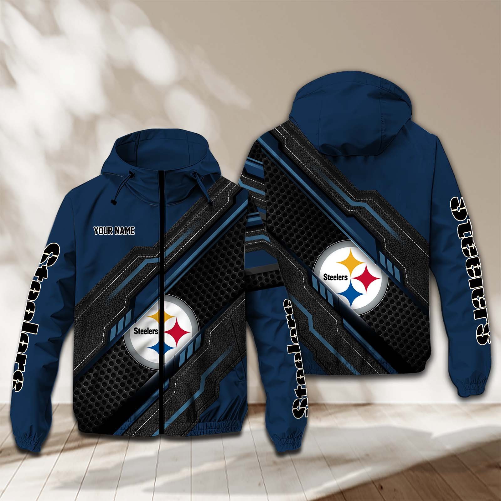 Pittsburgh Steelers NFL Personalized Windbreaker Jacket For Fan