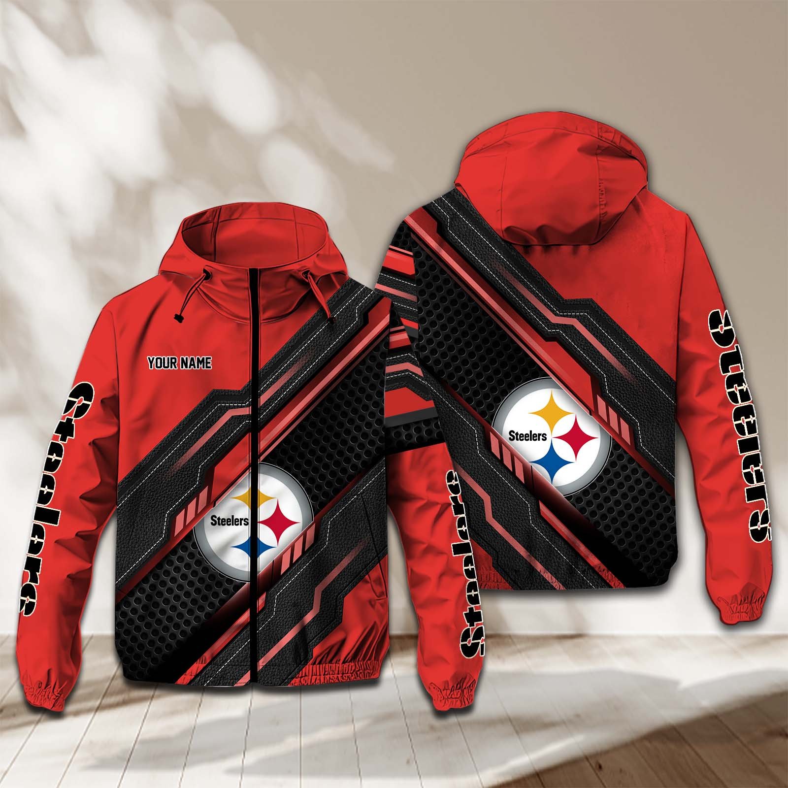 Pittsburgh Steelers NFL Personalized Windbreaker Jacket For Fan