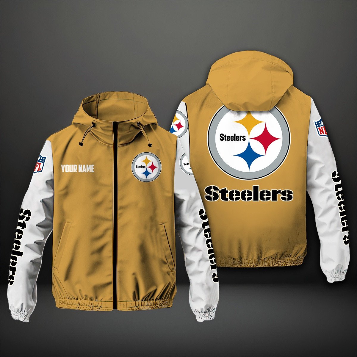 Pittsburgh Steelers NFL Personalized Windbreaker Jacket For Fan