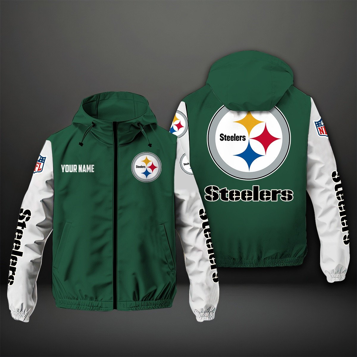 Pittsburgh Steelers NFL Personalized Windbreaker Jacket For Fan
