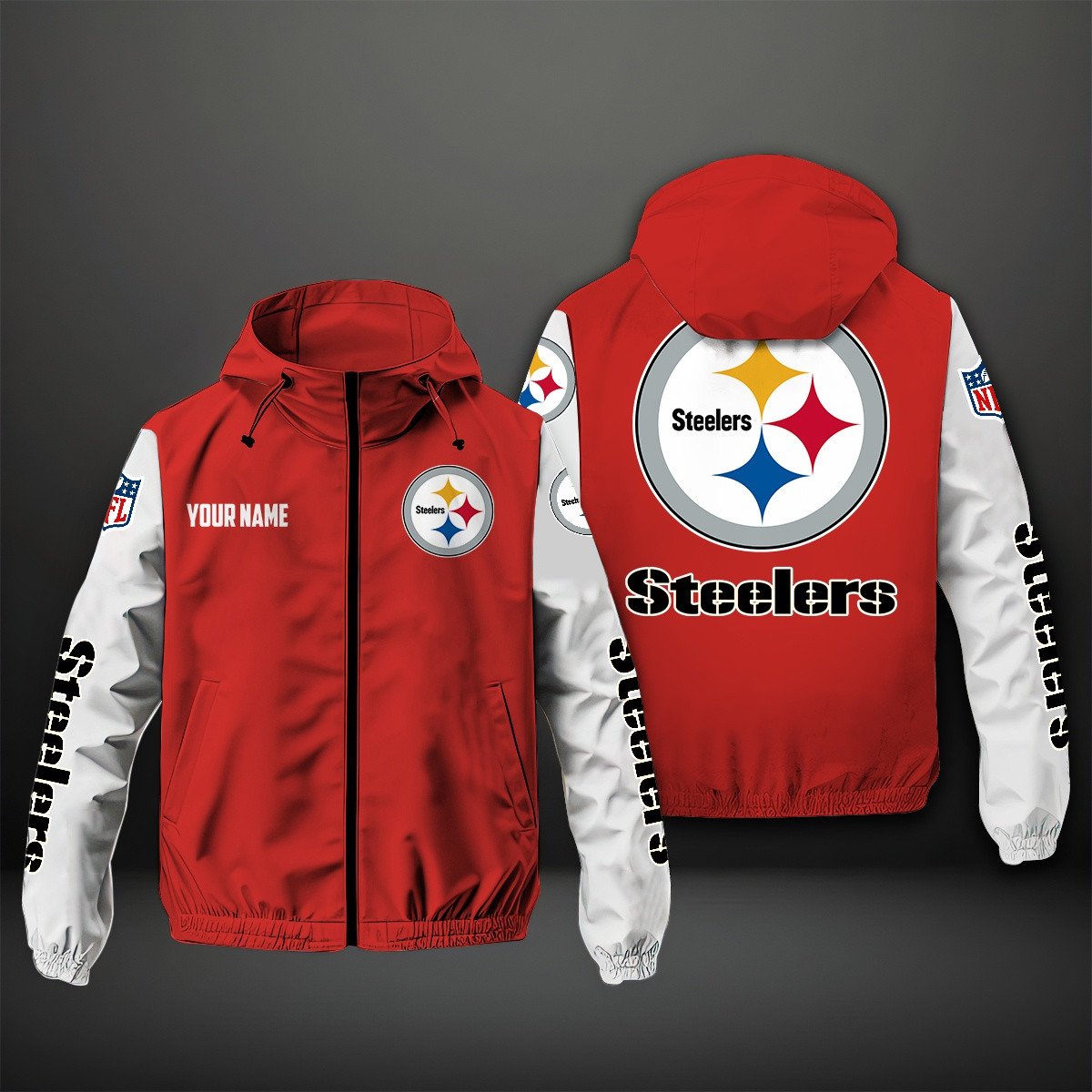 Pittsburgh Steelers NFL Personalized Windbreaker Jacket For Fan