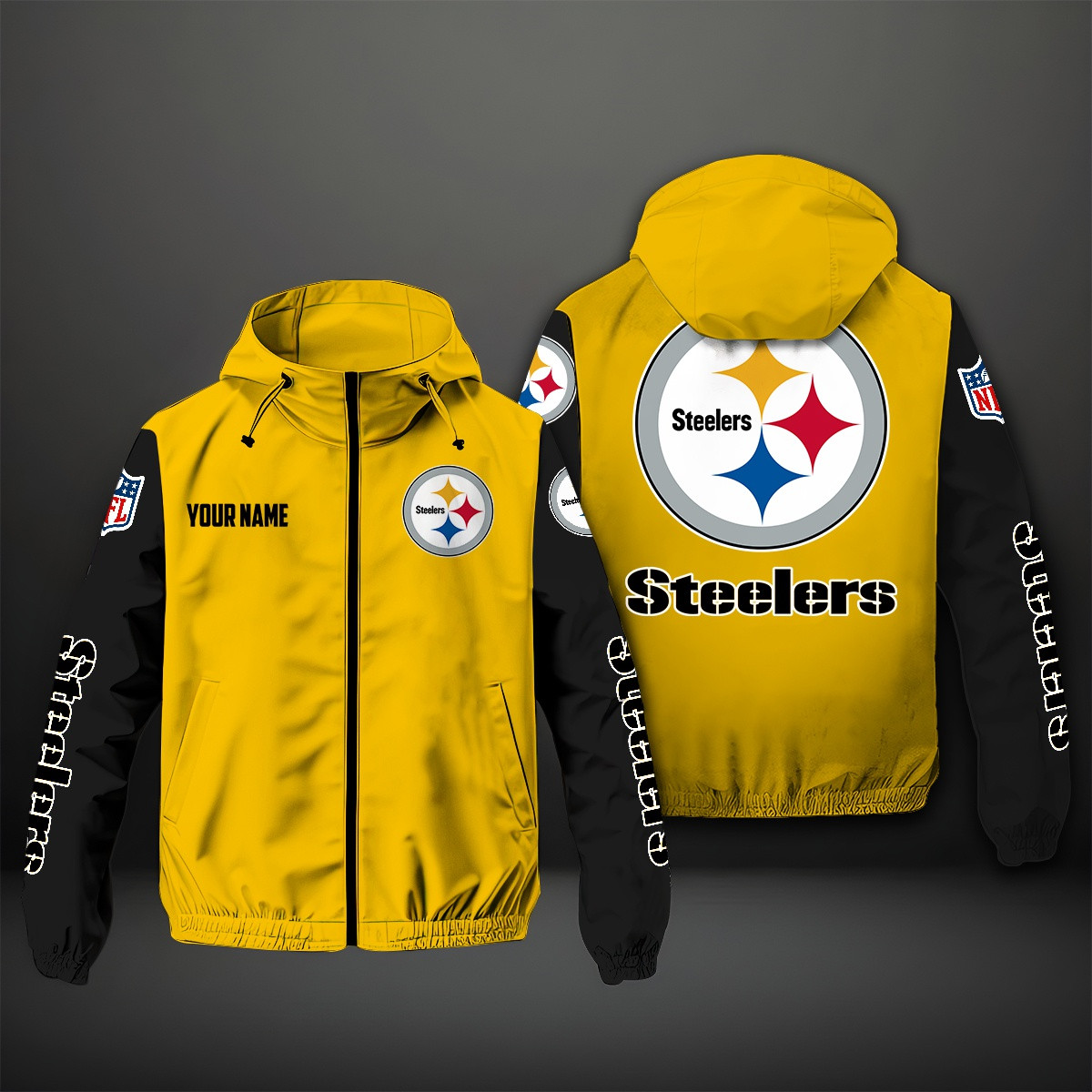 Pittsburgh Steelers NFL Personalized Windbreaker Jacket For Fan