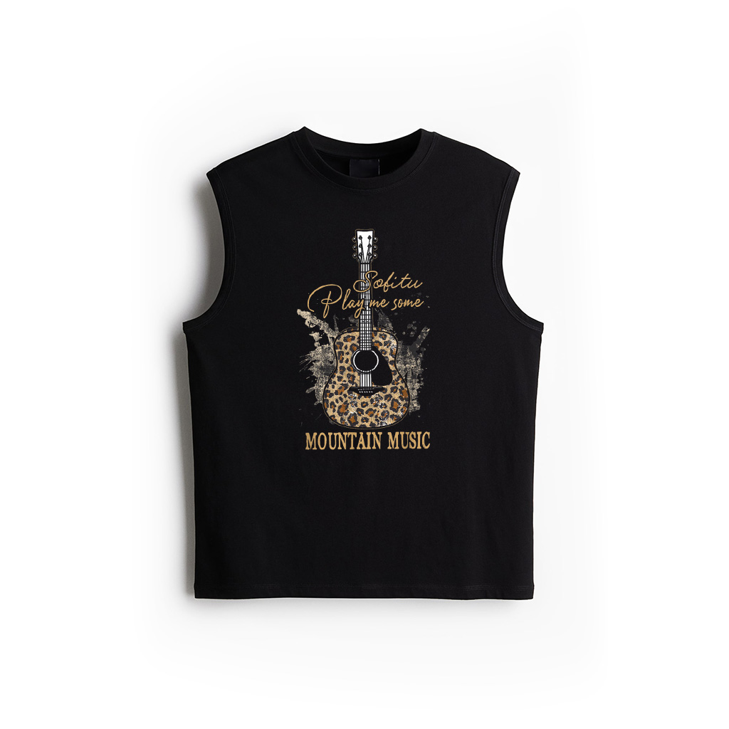 Play Me Some Mountain Music Classic Funny Guitar Tank Top