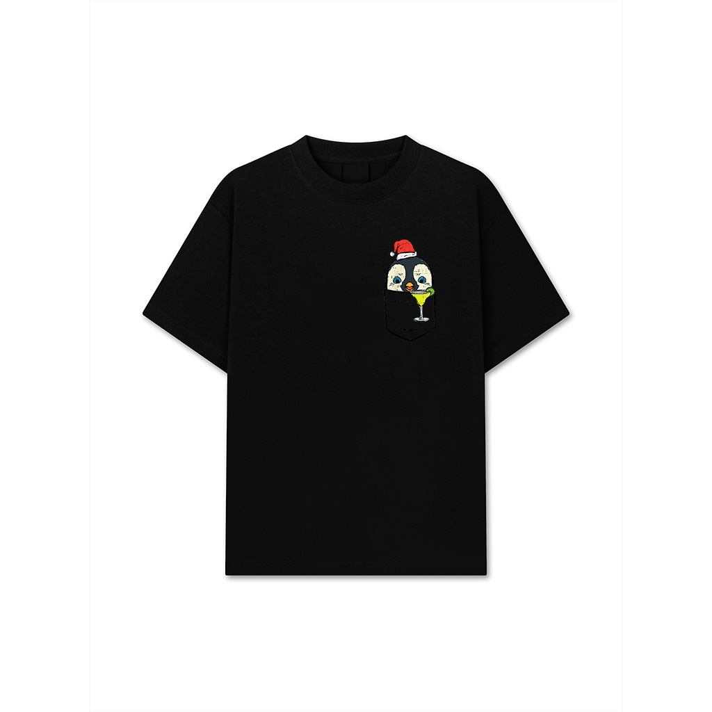 Pocket Santa Penguin Cute Christmas In July Summer Xmas Bird T-Shirt