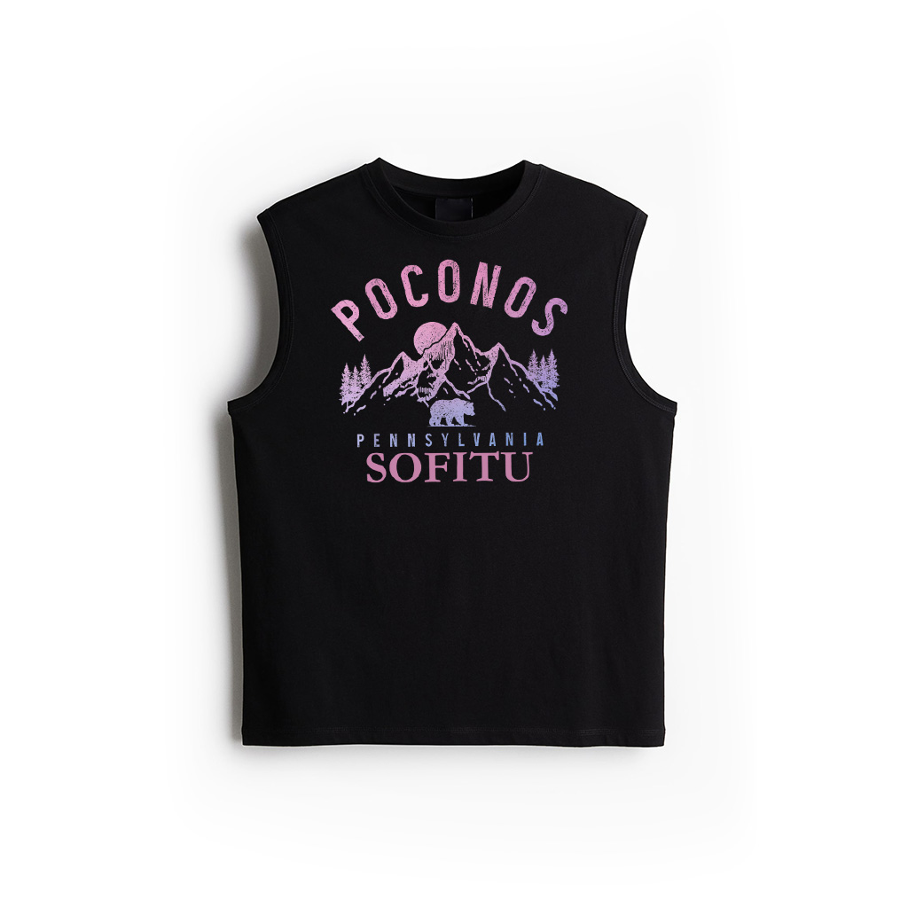 Poconos Pennsylvania Mountains Bear Nature Vintage Tank Top