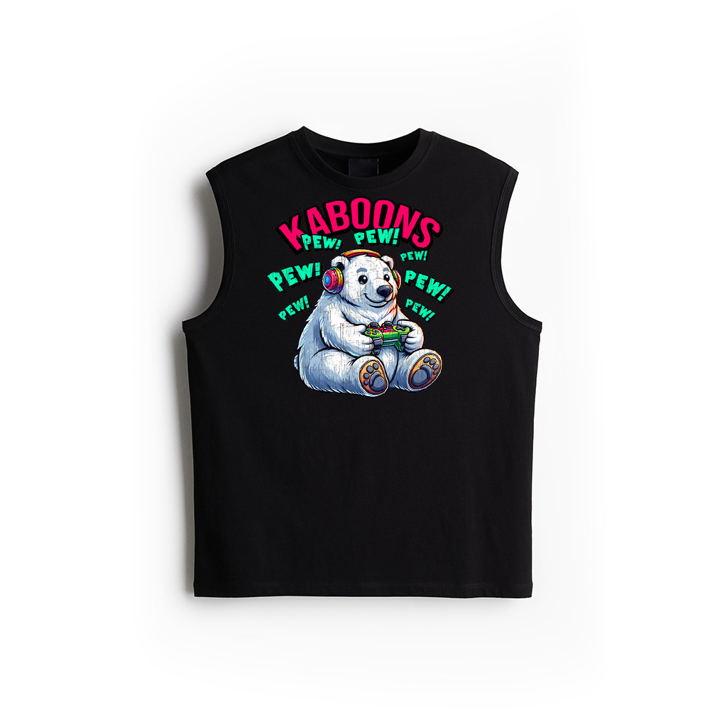 Polar Bear Gamer Pew Funny Video Games Vintage Tank Top