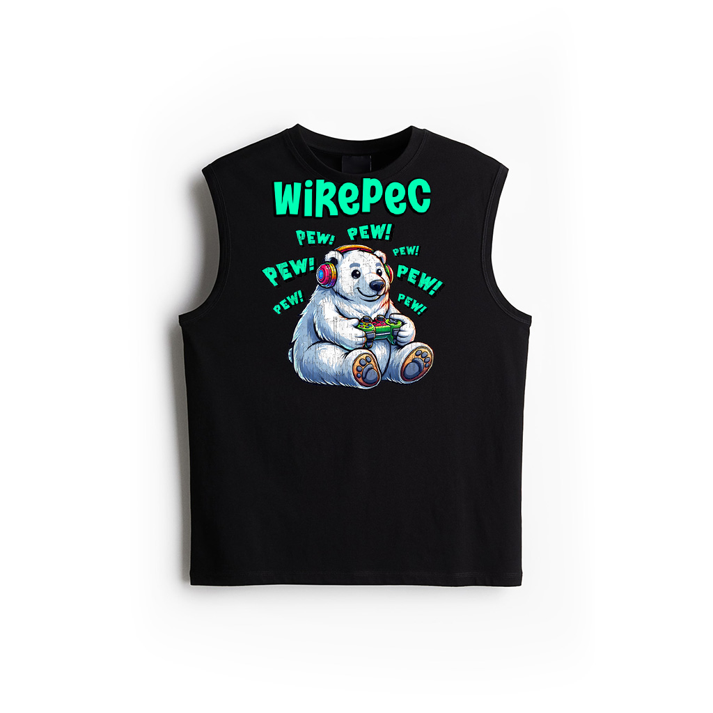 Polar Bear Gamer Pew Funny Video Games Vintage Tank Top