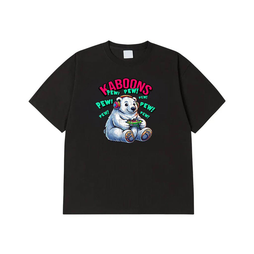 Polar Bear Gamer Pew Funny Video Games Vintage T-Shirt