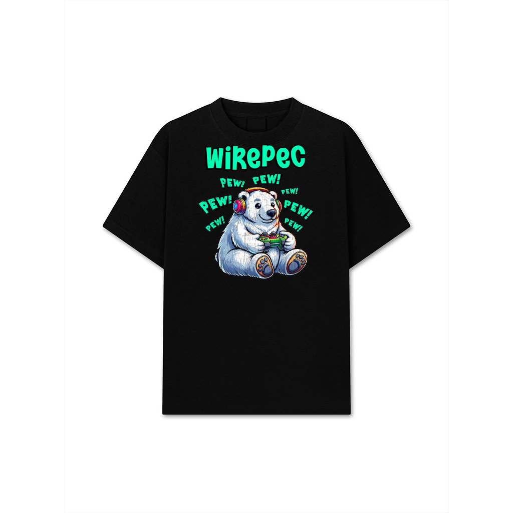 Polar Bear Gamer Pew Funny Video Games Vintage T-Shirt