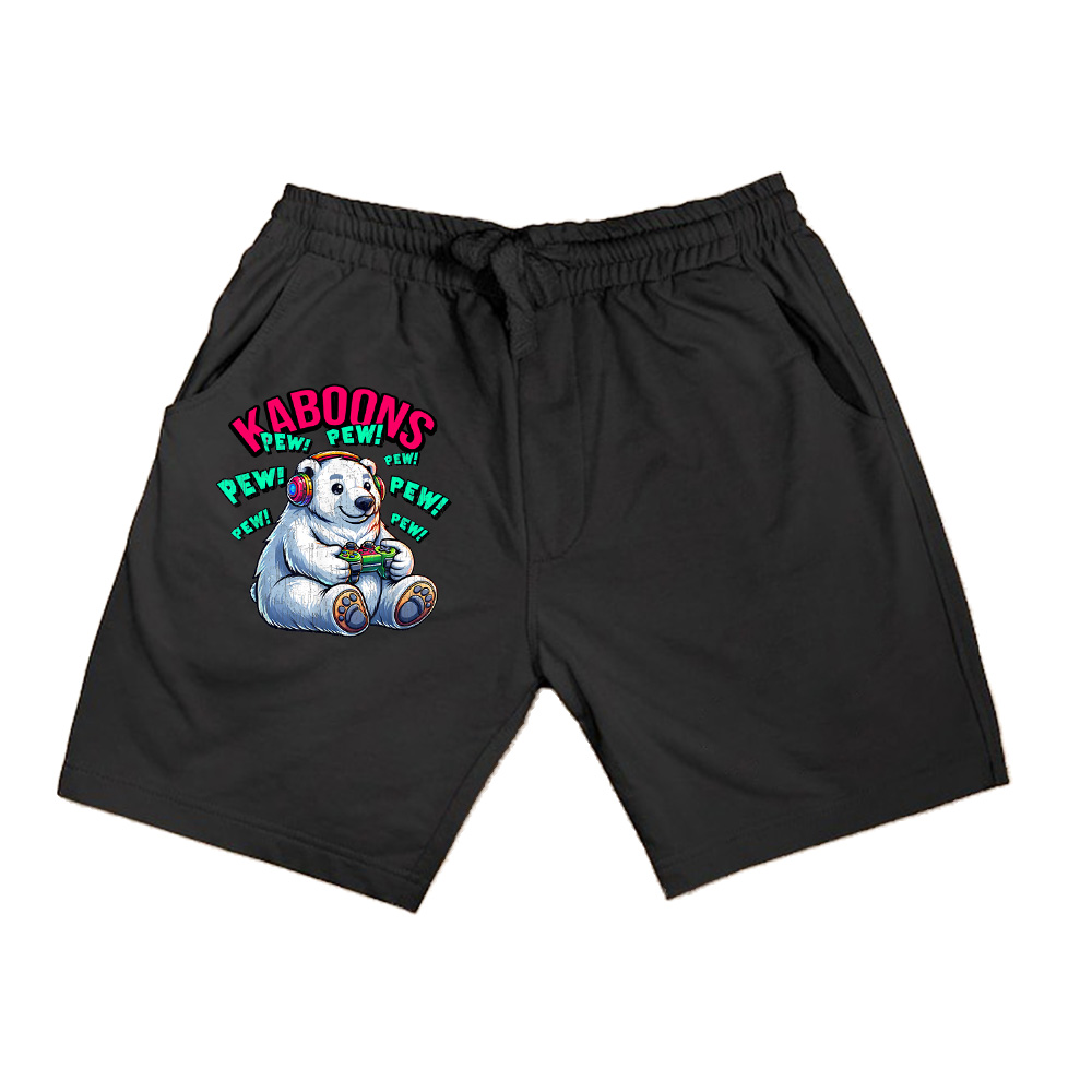 Polar Bear Gamer Pew Funny Video Games Vintage Shorts
