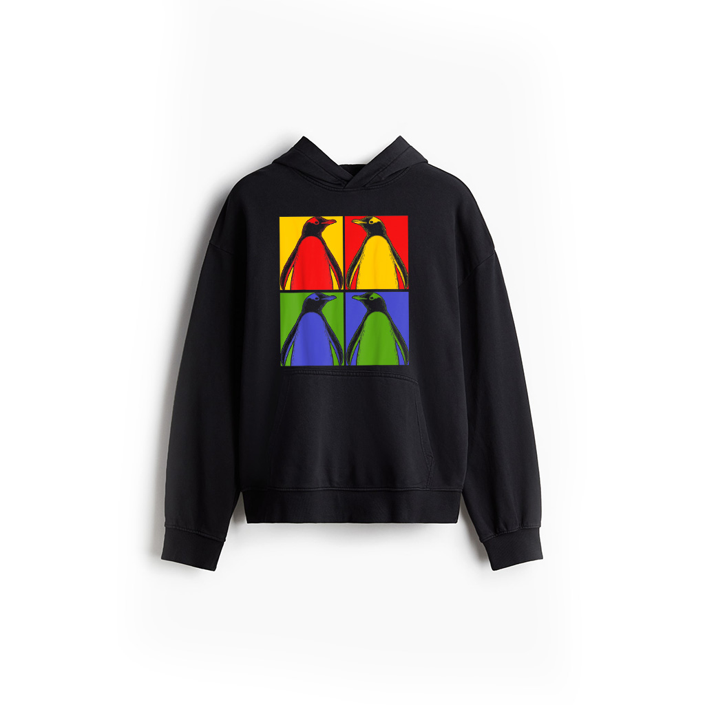 Pop Art Antarctic Animal Lover Zoo Keeper Gift Cute Penguin Hoodie