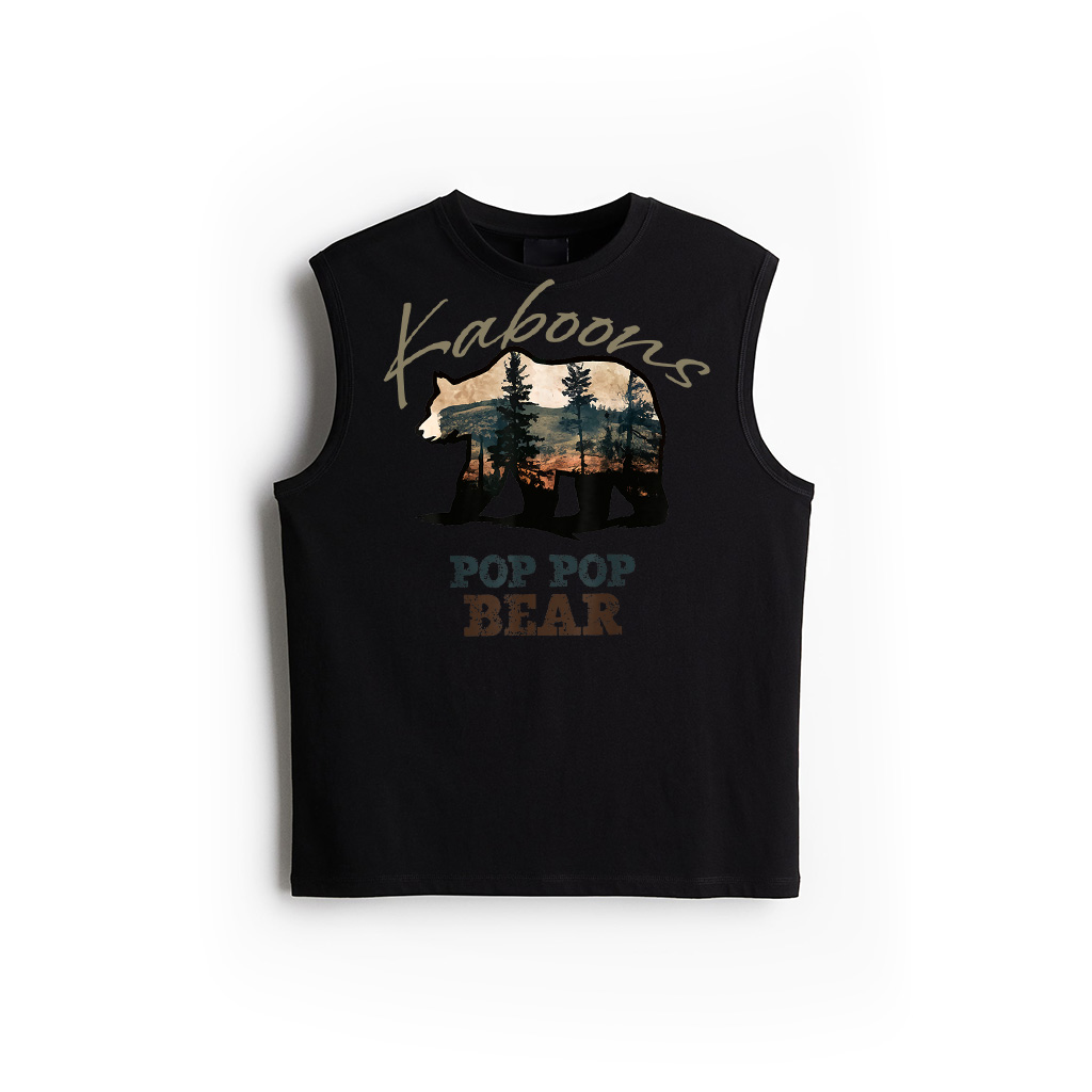Pop Pop Bear Vintage Retro Funny Poppop Grandpa Tank Top