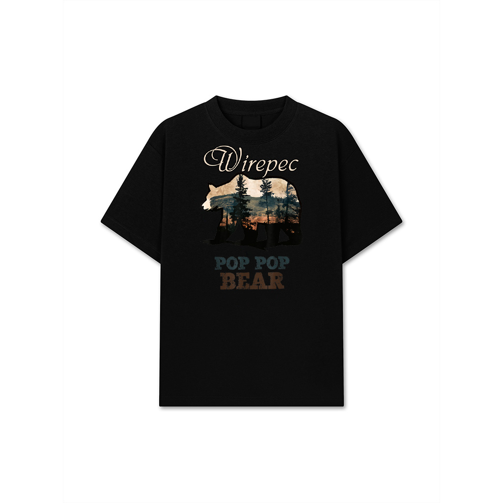 Pop Pop Bear Vintage Retro Funny Poppop Grandpa T-Shirt