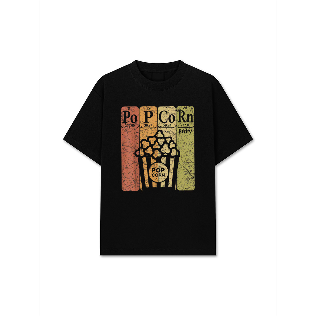 Popcorn Periodic Table Elements Cinema Lover Movie Snack T-Shirt