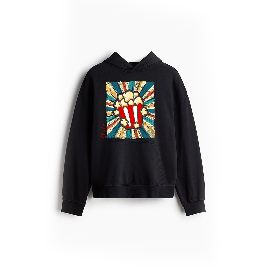 Popcorn Vintage, Movie Theater, Popcorn Lover Hoodie