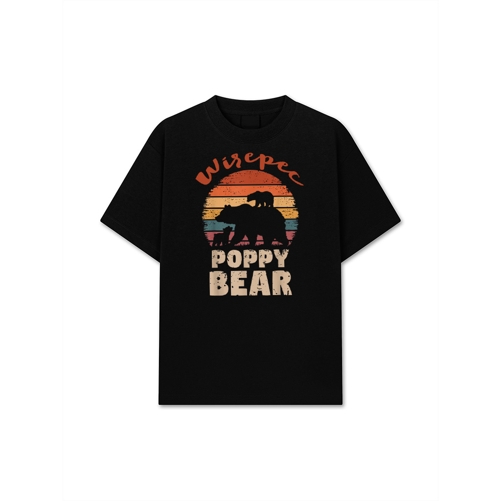 Poppy Bear Vintage Retro Funny Father's Day 2 Cubs T-Shirt